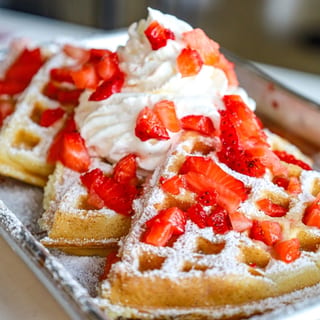 Strawberry Cheesecake Stuffed Waffle