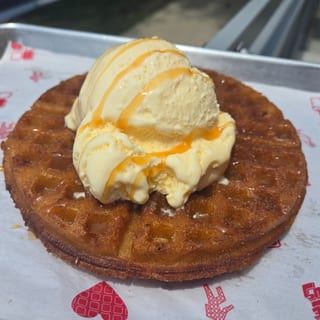 Churro Waffle w/ Vanilla Ice Cream
