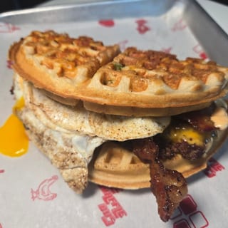 Jalapeno Cheddar Waffle X BrunchBurger